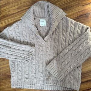 Women's Cream Cable Knit Sweater